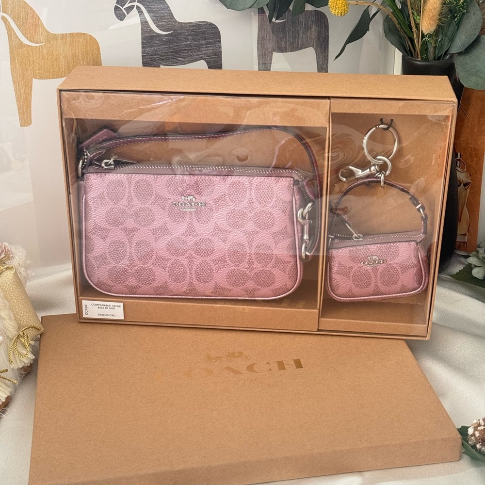 NWT Coach Boxed Nolita 19 And Nolita Bag Charm Set Pink/Rose Holiday Gift - Picture 10 of 10